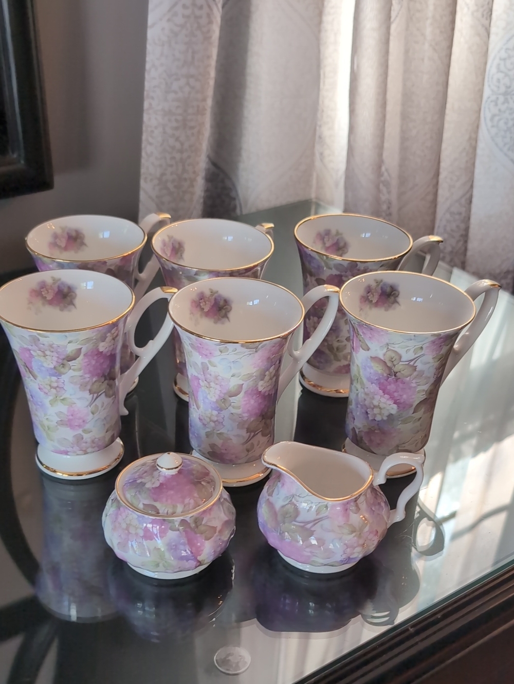 Royal Patrician Bone China Floral Tea Cups with Gold Trim